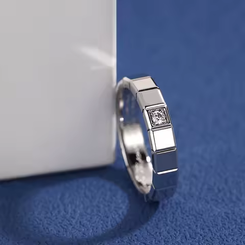 Top Quality Ice Block Style Ring Sterling Silver Engrave Thin Knuckle Tail Ring For Women Brand Jewelry