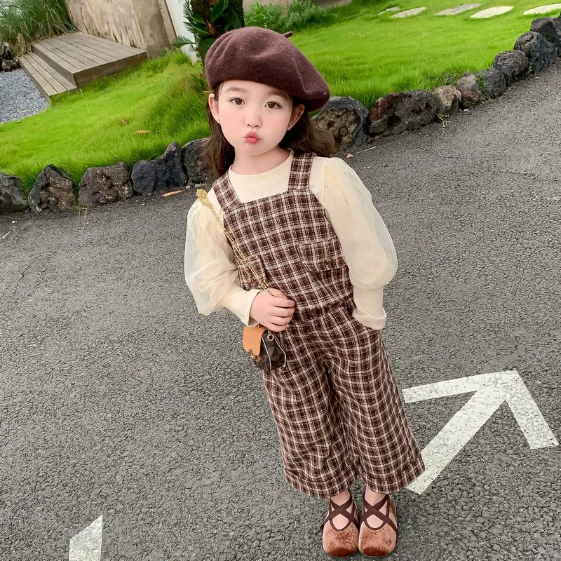 

Girls Clothes Suit Autumn Dress Set 2023 New Children Retro Style Children Autumn Girls Woolen Three-piece Set Girl Clothes Set