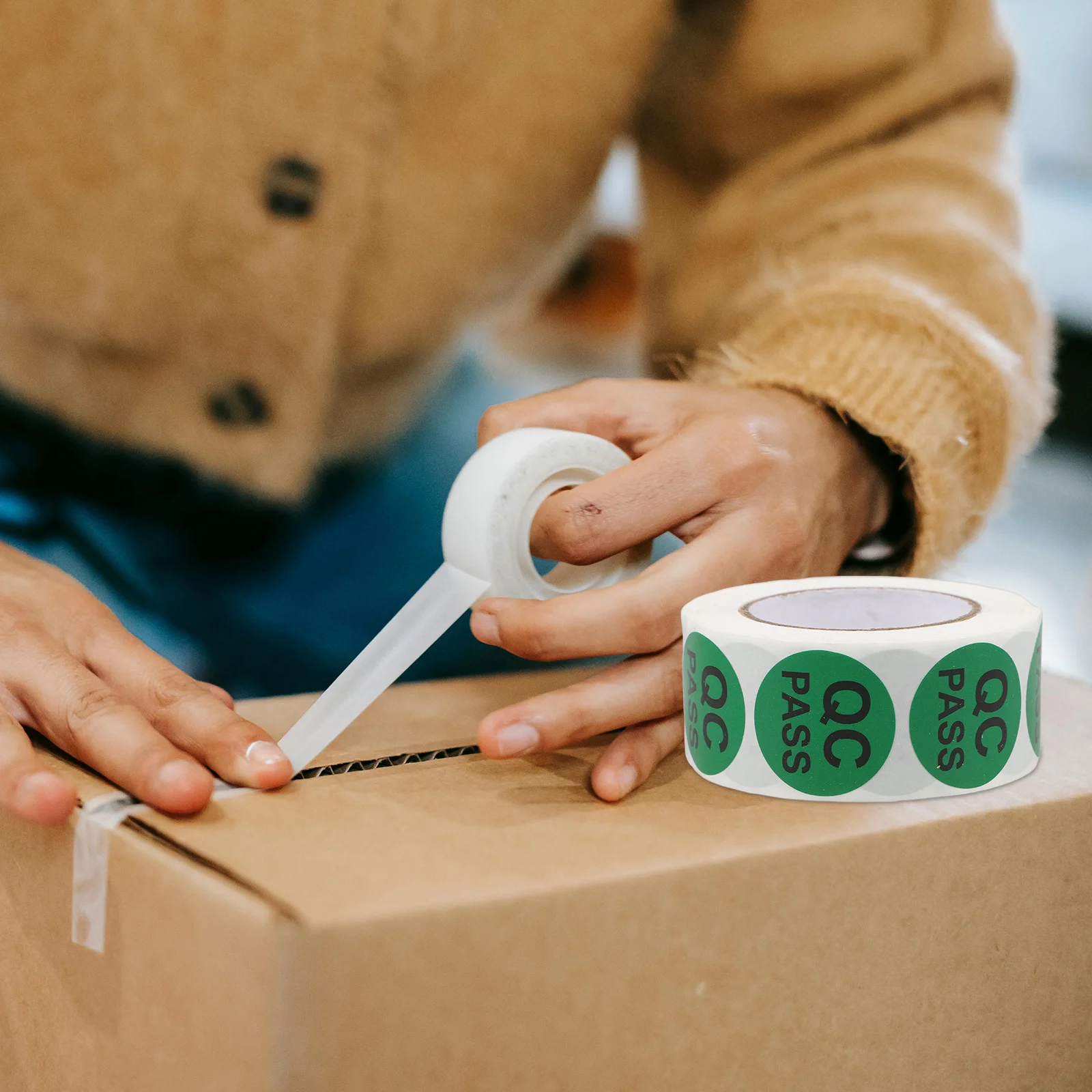 

1 Roll Round Inventory Qc Approval Labels Adhesive Warehouse Quality Control Stickers Product Pass Stickers Small Supply