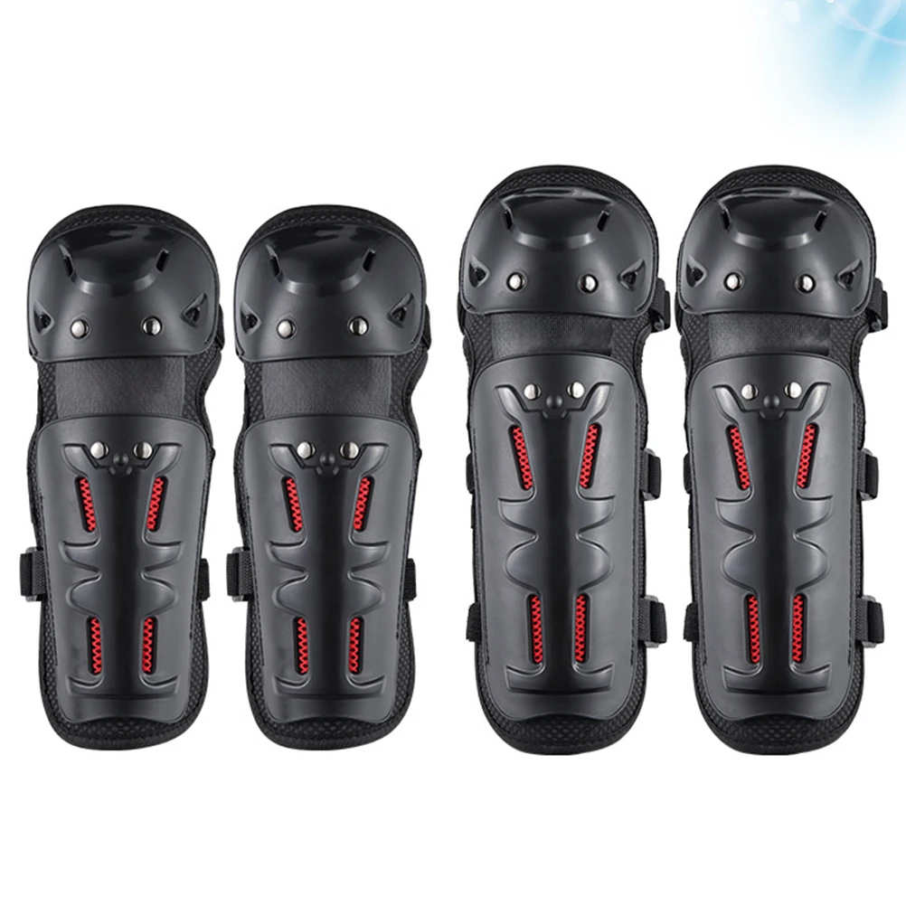 

4 Pcs Anti-fall Knee Pads Riding Protectors Motorbike Autumn And Elbow Black Adult Supplies