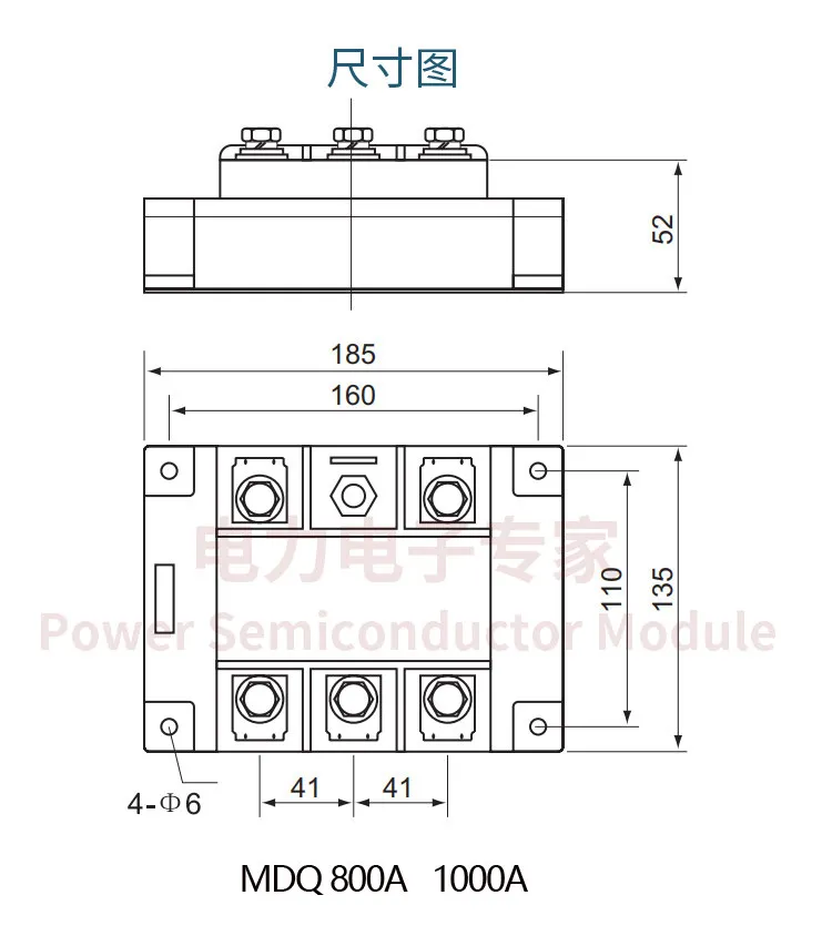 Single-phase Rectifier Bridge MDQ100A/150A/200A/500A/400A MDS300A 1600V High-power Charging Module