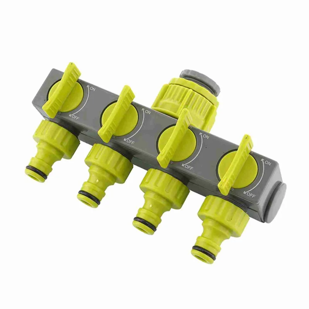4-Way Valve Diverter Garden Hose Splitter One In Four Out 1/2