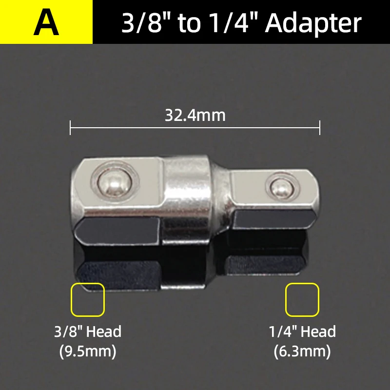 Socket adapter Converter Reducer Set 3/8 To 1/2 3/8 1/4 1/2 To 1/2 Impact Drive Ratchet Wrench Socket Adaptor Repair Hand Tool