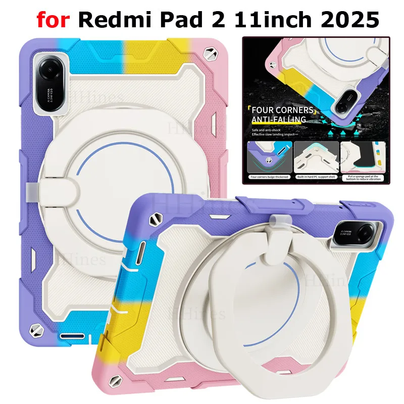 

Для Xiaomi Redmi Pad 2 2025 11 дюймов для Xiaomi Pad 7 7 Pro 11,2 "5 6 Pro SE 11 SE 8,7 детский сверхпрочный вращающийся бронированный чехол