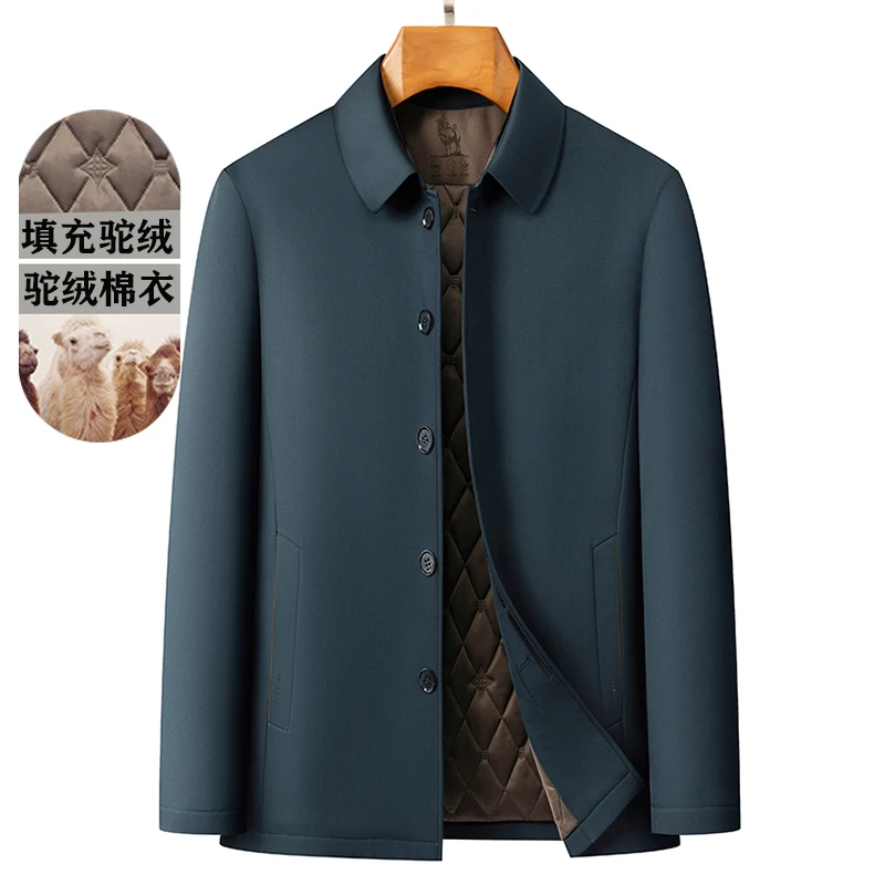 

Куртка с лацканами, куртка на хлопковой подкладке, мужское пальто из верблюжьей шерсти и хлопковое пальто, деловая повседневная куртка на пуговицах.