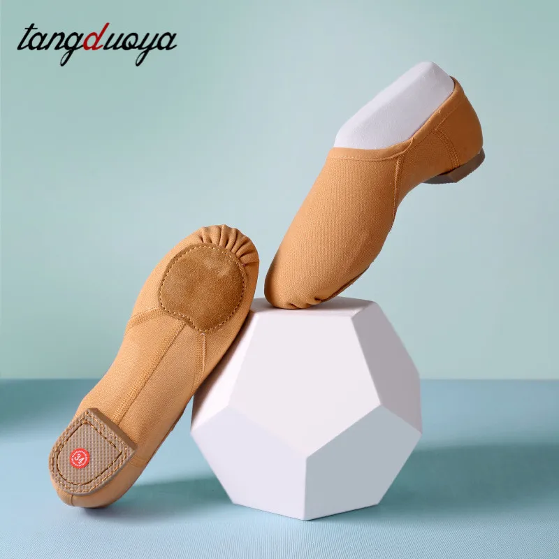 Chaussures de Ballet pour femmes et enfants, pantoufles de danse à semelle souple, chaussures professionnelles en tissu extensible pour entraînement