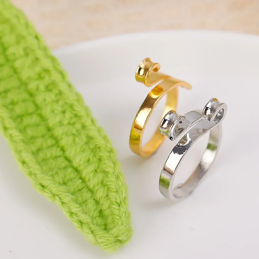 4/1pcs Knitting Crochet Loop Rings DIY Yarn Guide Finger Faster Holder Ring Thimble Adjustable Crochet Braided Ring Sewing Tools