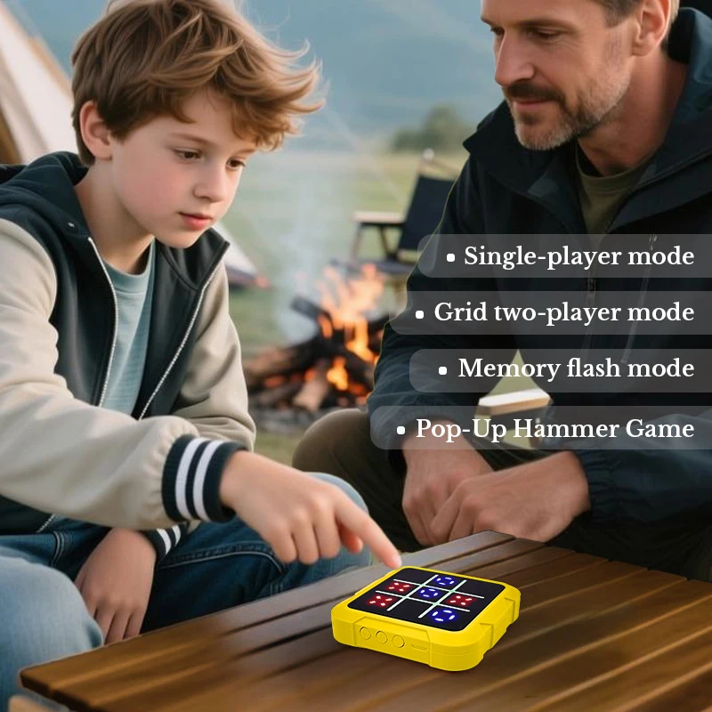 Handheld Electronic Tic Tac Toe Game Portable Logic Board Game for Kids Adults Travel Brain Training Two Player Thinking Toy