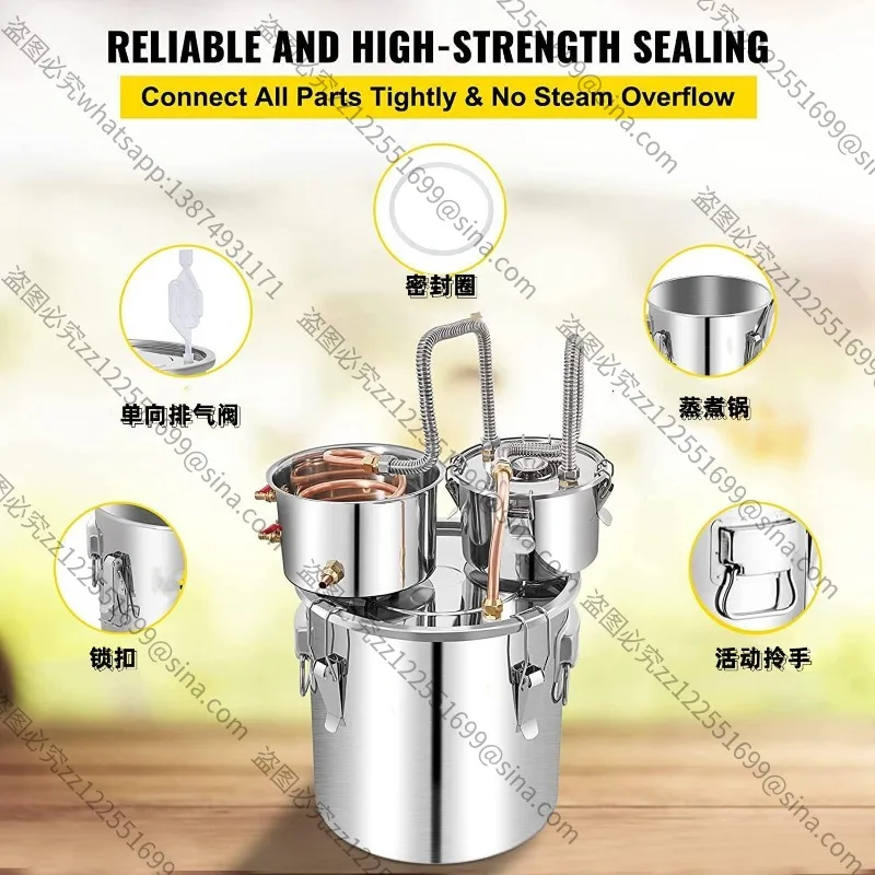 Suitable for Small Alcohol Distiller All-in-One Fermentation Brewing Hydrosol Maker