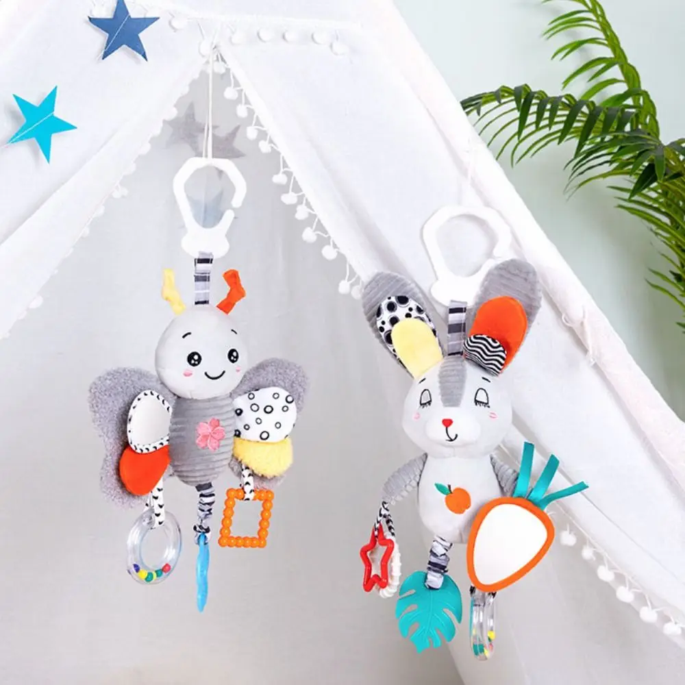PP Cotton Cartoon Animal Bell Early Education Rabbit Penguin Newborn Rattles Wear-resistant Sensory Rattle Teether