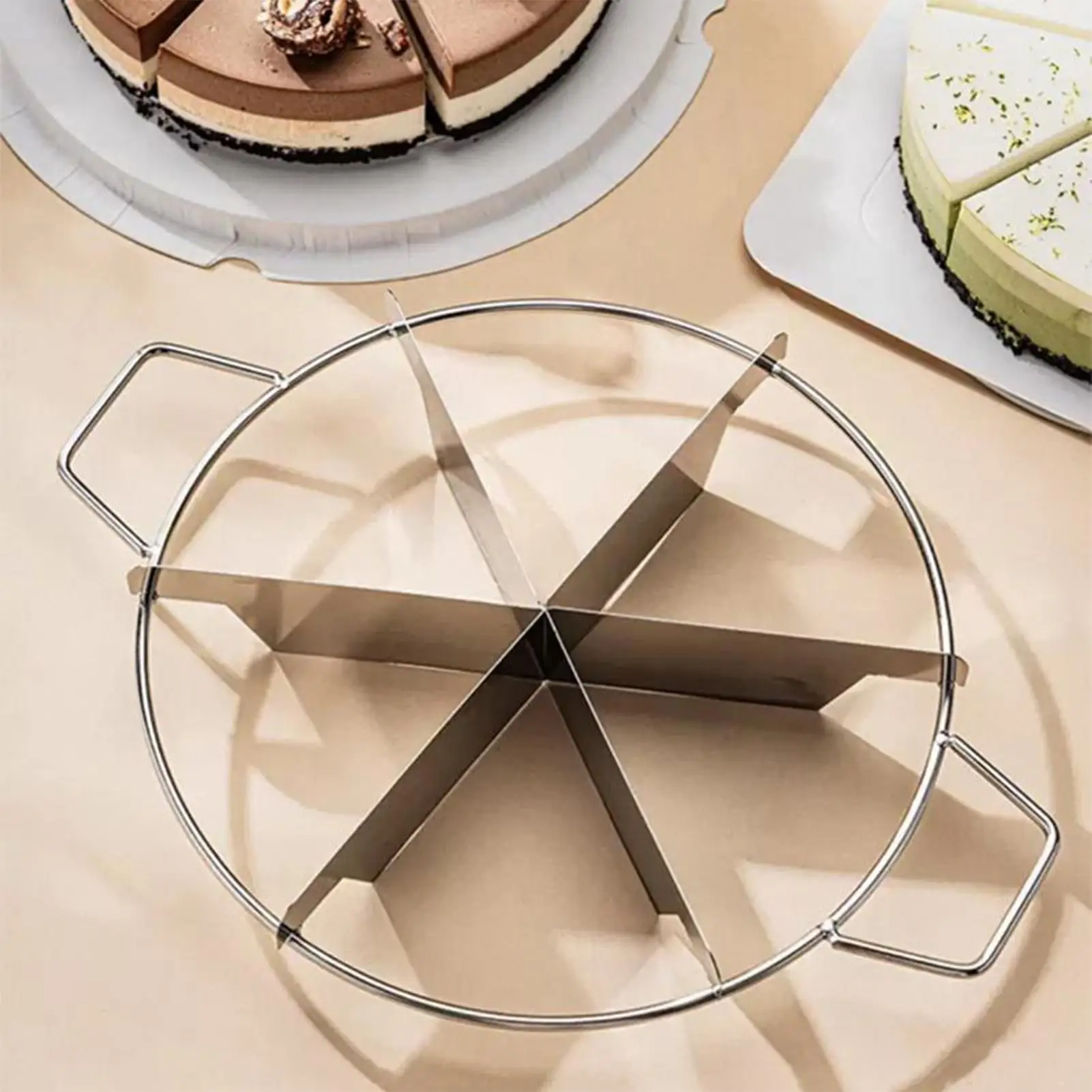 Stainless Steel Cake Divider 6/7/8 Equal Portions Cake Slicer uniform segmentation Circular Divider tool for pizza pie cheese