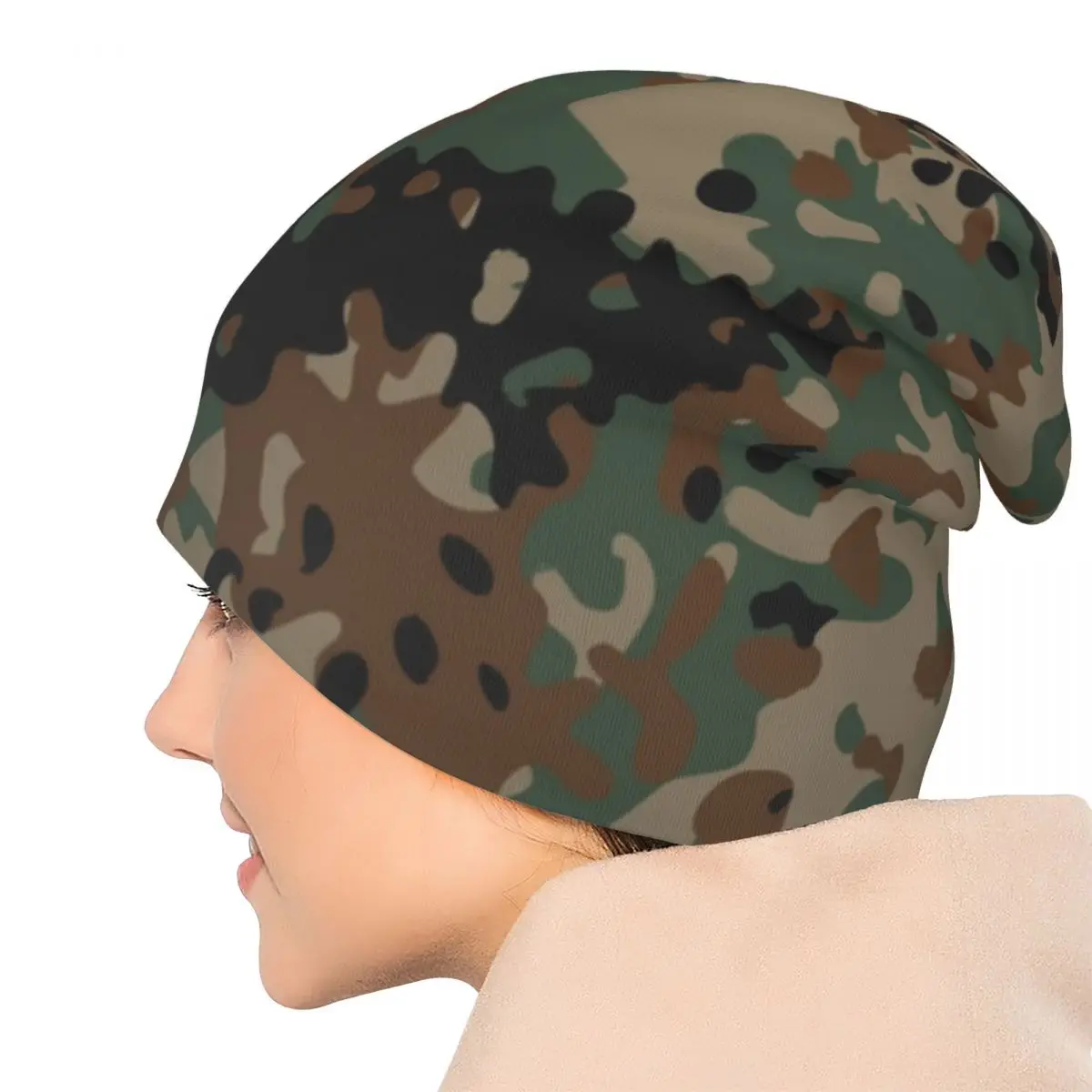 Flecktarn kamuflażowe czaszki czapka beanie Armys Militarys moro jesienna zima Unisex czapka z daszkiem ciepłe termiczne elastyczne kapelusiki