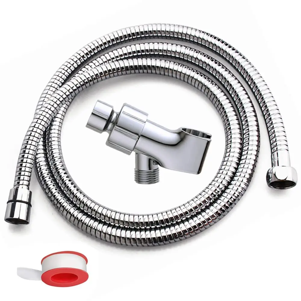 

79 Inch Expandable Shower Hose Extra Long ，Bathing Toilet Cleaning, Adjustable Holder Mount and Stainless Steel Shower Hose f