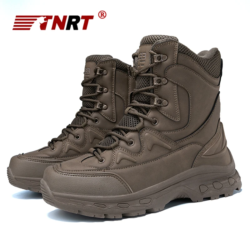 2024 Winter Snow Boots Man Sneakers Trekking Shoes Outdoor Field Non-slip Camouflage Green Sand Training Hiking Boots Size39-47