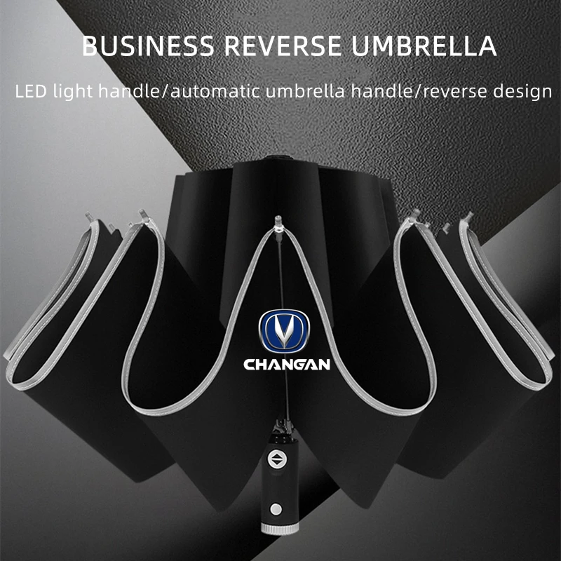 

Automatic Umbrella with Reflective Stripe Reverse Led Light Umbrella for changan CS75 PLUS CS95 CS35 alsvin CS15 CS55 Eado