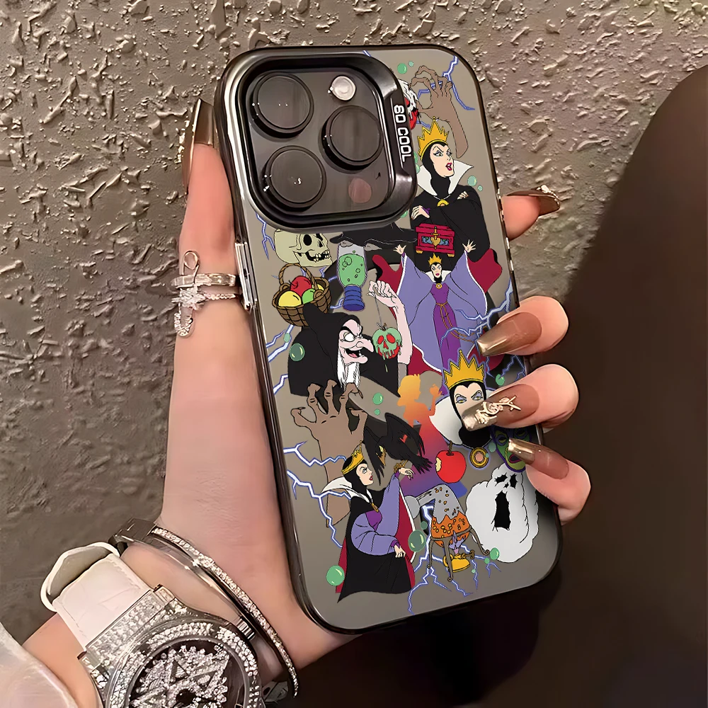 Disney Villains Queen Magsafe Magnetic Phone Case for IPhone 11 12 13 14 15 16 Pro Max Plus Lens Border Silver Plated Cover