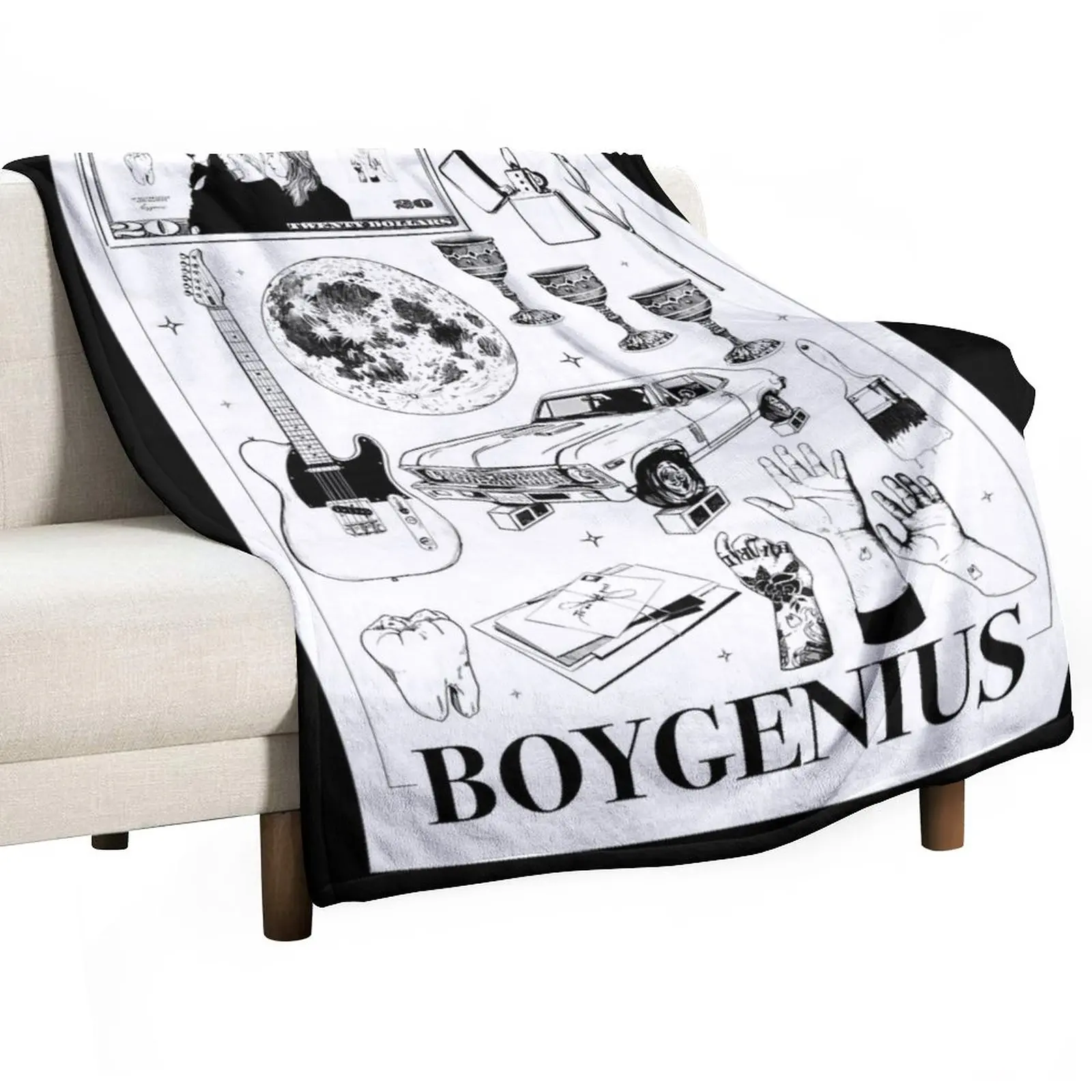 

boygenius illustrations Throw Blanket Sofa Luxury St Bed linens Camping Blankets