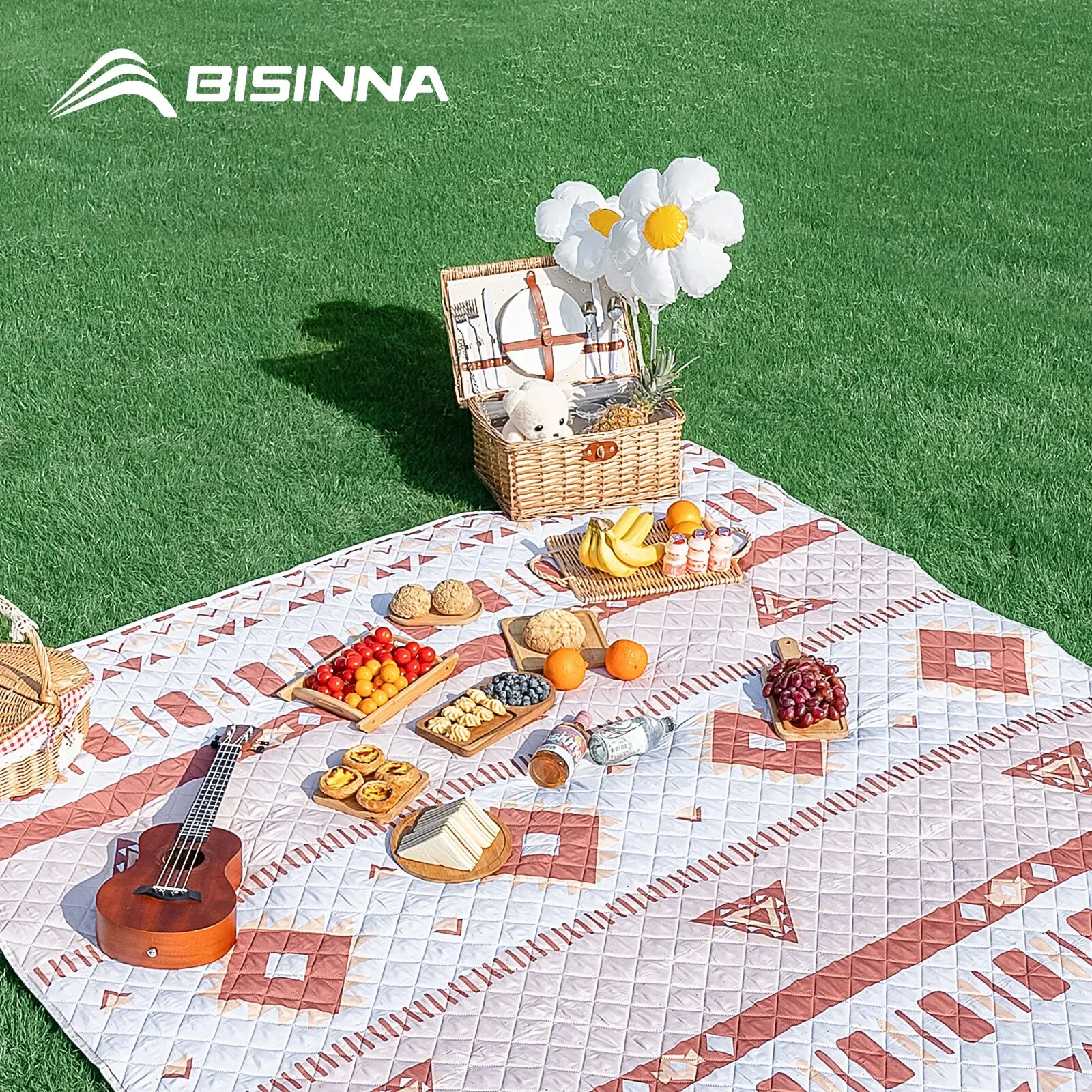 BISINNA Ultrasonic Technology Camping Picnic Mat Outdoor Folding Portable Thick Machine Washable Home Park