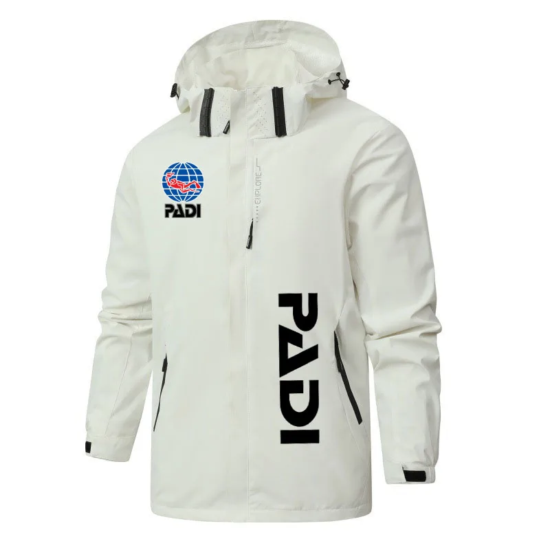 Veste classique Scuba Driver Padi Sport coupe-vent pour homme, idéale pour le printemps, l'automne, la randonnée, l'escalade et le cyclisme, avec imprimé