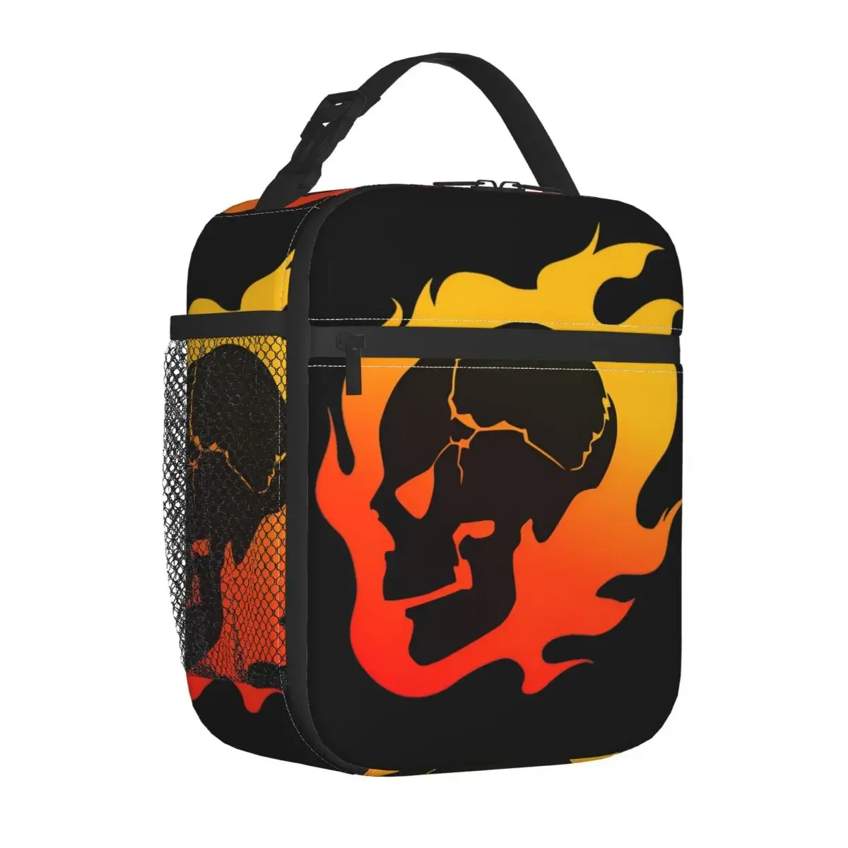 Persona 4 - Kanji Flaming Skull Insulated Lunch Bag Thermal Bag Reusable Lunch Container Large Lunch Box Tote Food Bag Outdoor