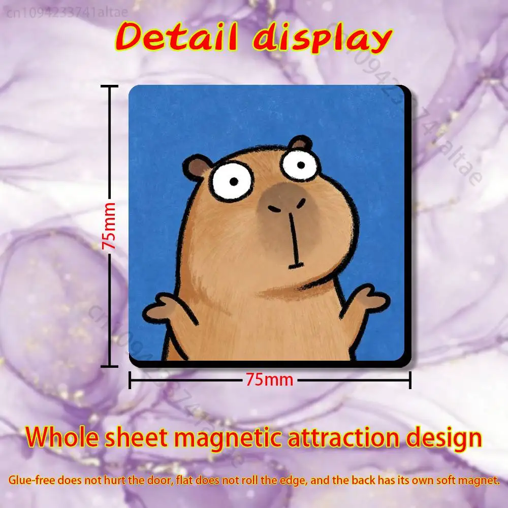 Cute Capybara Expressions Sign Fridge Magnets - Creative Miniature DIY Magnetic Decorations for Home Accessories