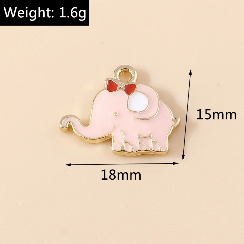 20 Stück Cartoon-Mix Emaille-Tieranhänger (Elefant, Eule) für Schmuckherstellung, Ohrhänger, Halsketten, DIY-Bastelzubehör – Detail 9