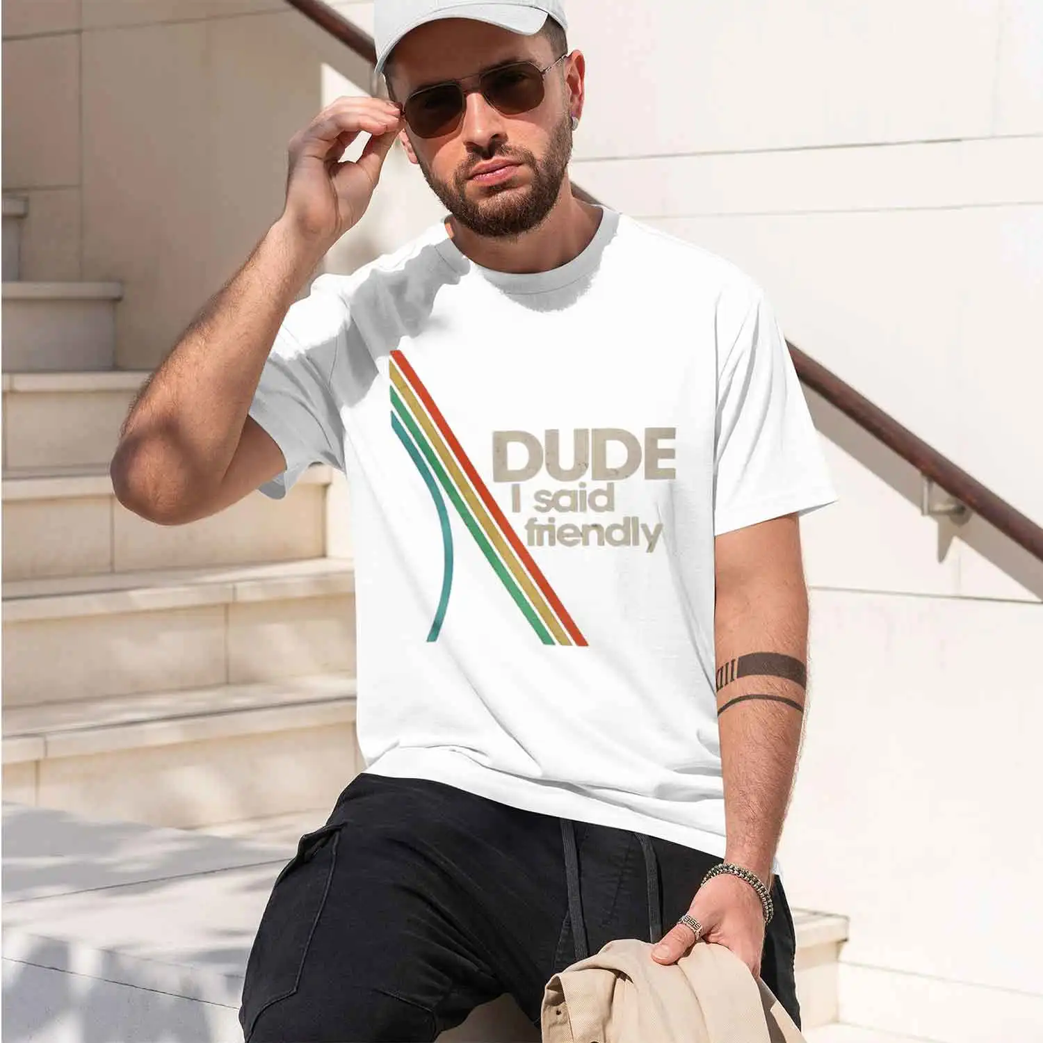 Vintage Arc I Said Friendly T-Shirt Men O Ne Pure T Shirt Short Sve Tees Summer Clothing 2026 New Model Men’s Short-sleeve crewn