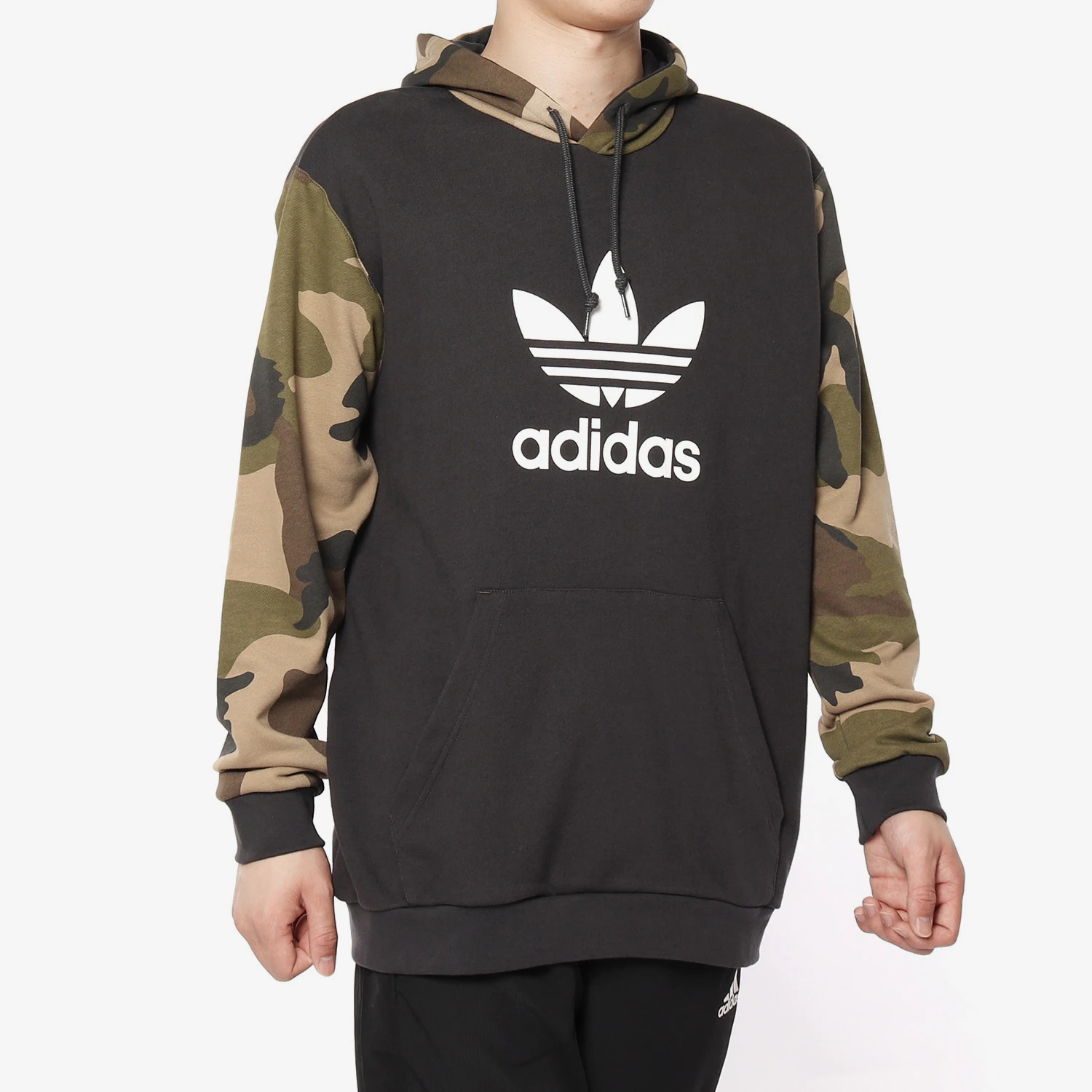 Adidas Authentic Three Leaves Men's Retro Print Sports Hooded Hoodie DV2023