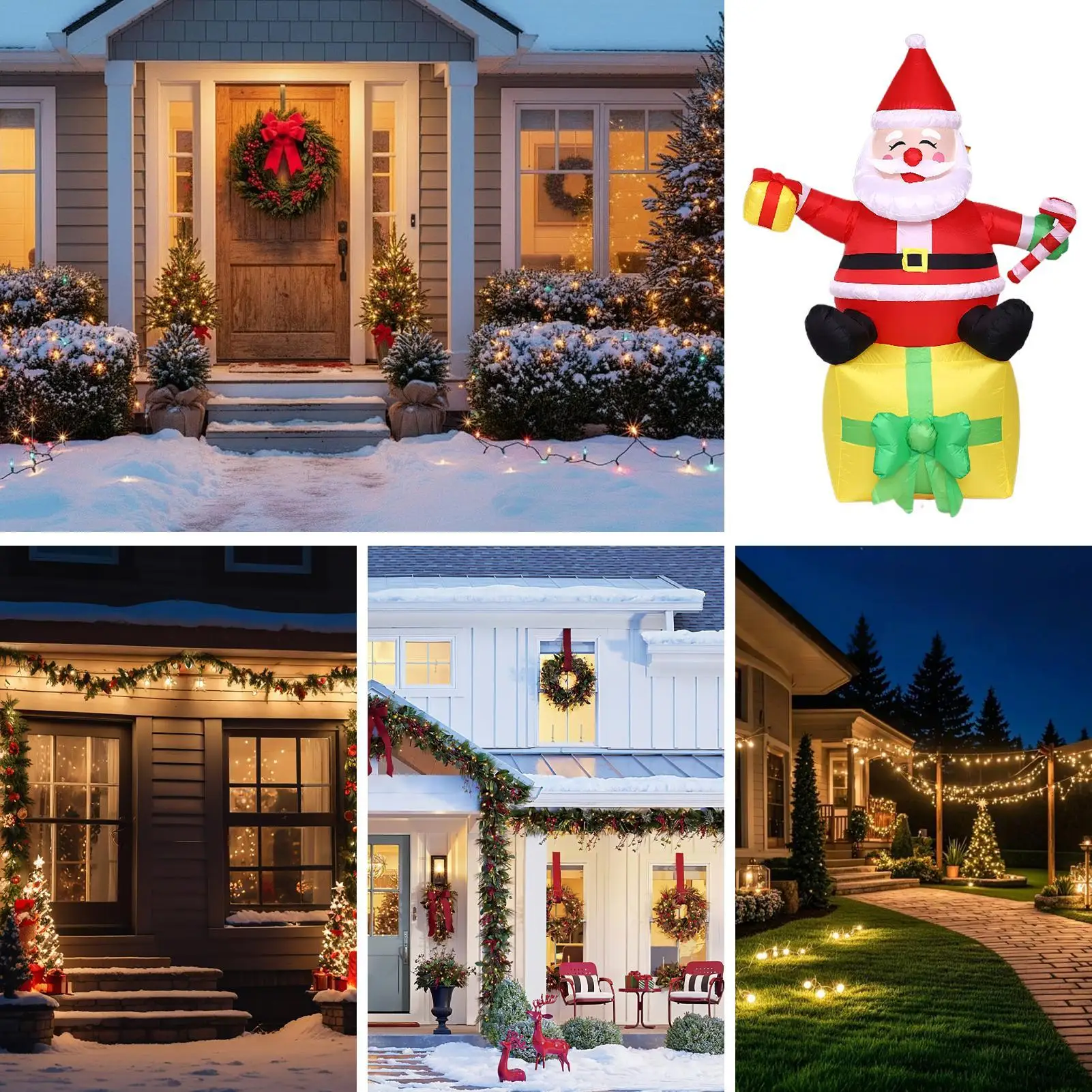 

Рождественский надувной рюкзак 1,8 м, Санта-Клаус, уличные украшения, встроенные светодиодные фонари, для рождественского двора, сада, газона, подарки