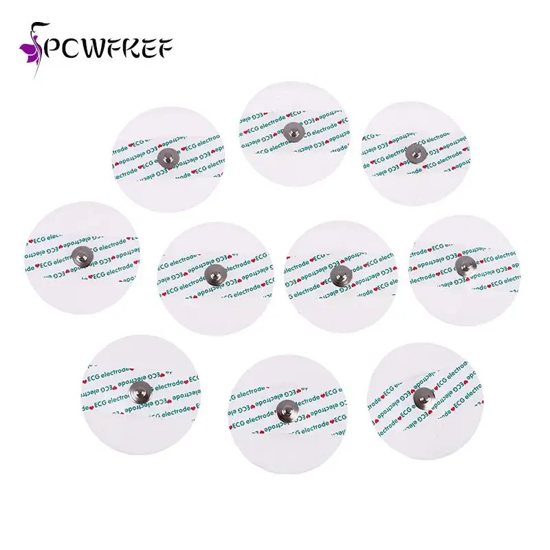 10pcs Medical Disposable ECG Accessories ECG EKG Electrode Patch Non-Woven ECG Electrode Pads Electrocardiogram Accessories