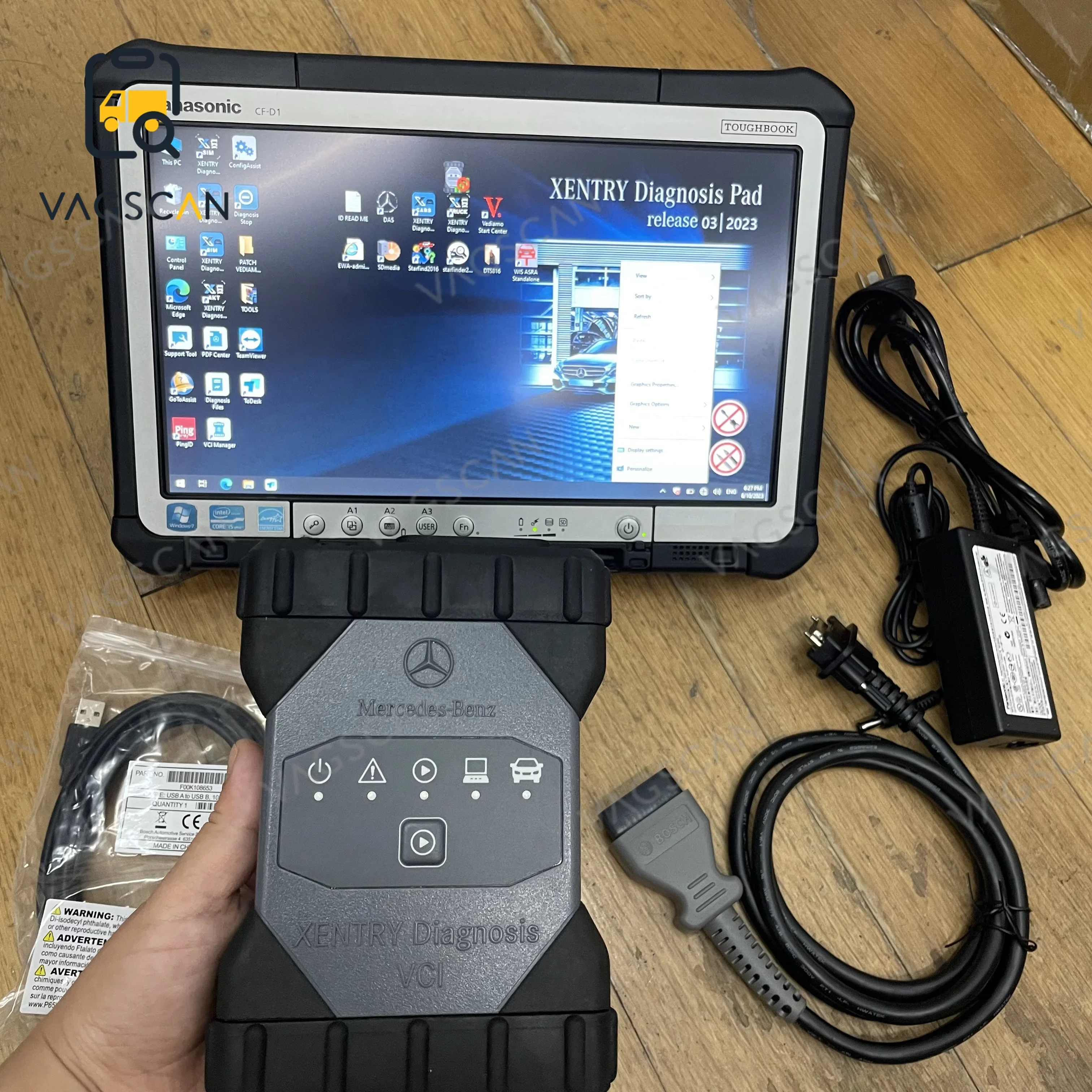 V2023 DoIP VCI WiFi Xentry MB Star C6 Original Full Set Car truck Diagnosis tools Mb C6 Sd Connect CFD1 CF-D1 Laptop