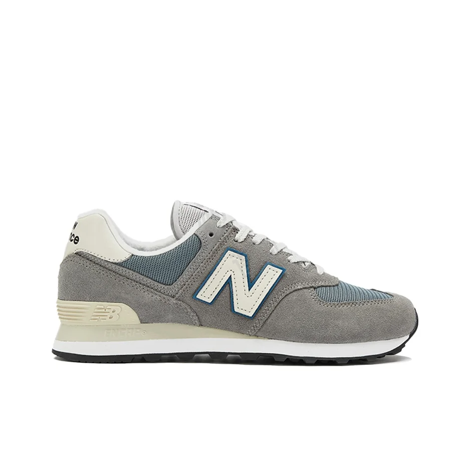 حذاء جري كاجوال New Balance NB 574 v2 كلاسيكي ريترو قابل للتنفس ومنخفض الرقبة للرجال والنساء، رمادي أسمنتي