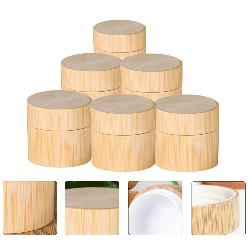 

6 Pcs Ointment Jar Cream Bottle Simple Bottles Cosmetics Lotion Bamboo Facial Travelling