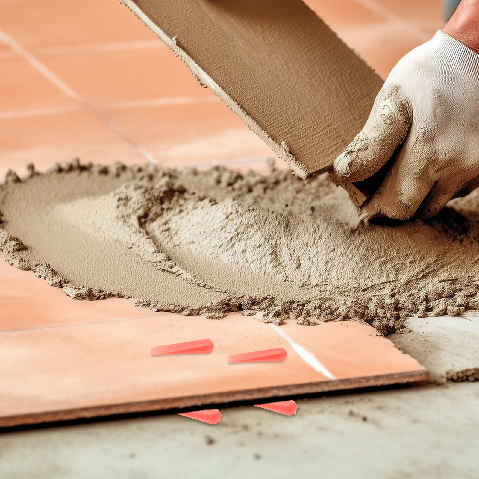 

100Pcs Tile Spacers Leveling System Wedges for Ceramic Flooring Installation No Movement Guaranteed Flat Tiles Tiling