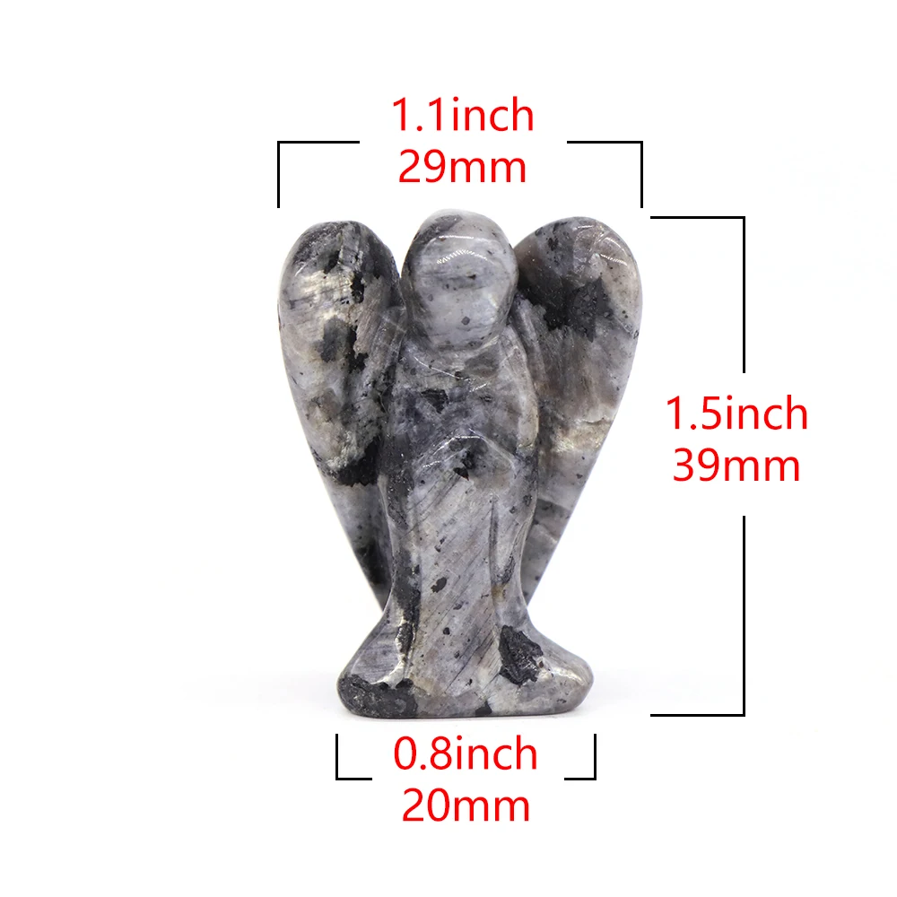 Angel Figurine Stone Carved Crafts Natural Gemstone Decor Crystal Healing Reiki Quartz Study Room Decoration Birthday Gifts 1.5
