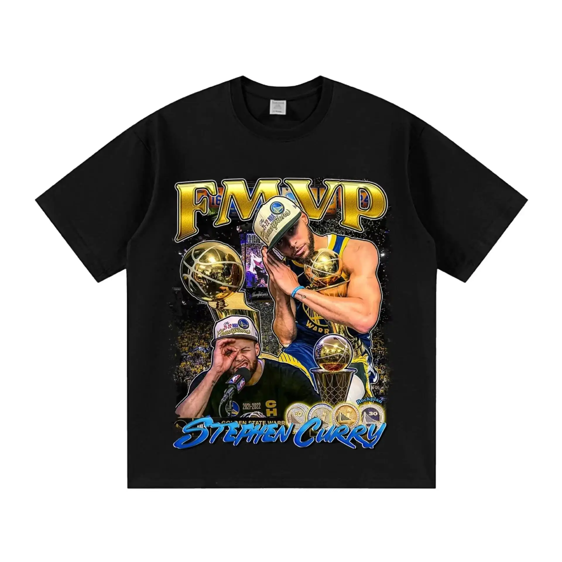 

2025 Stephen Curry Print Men's And Women's Fashion Trend Comfortable Loose 100_ Cotton Round Neck Short-Sleeved T-Shirt