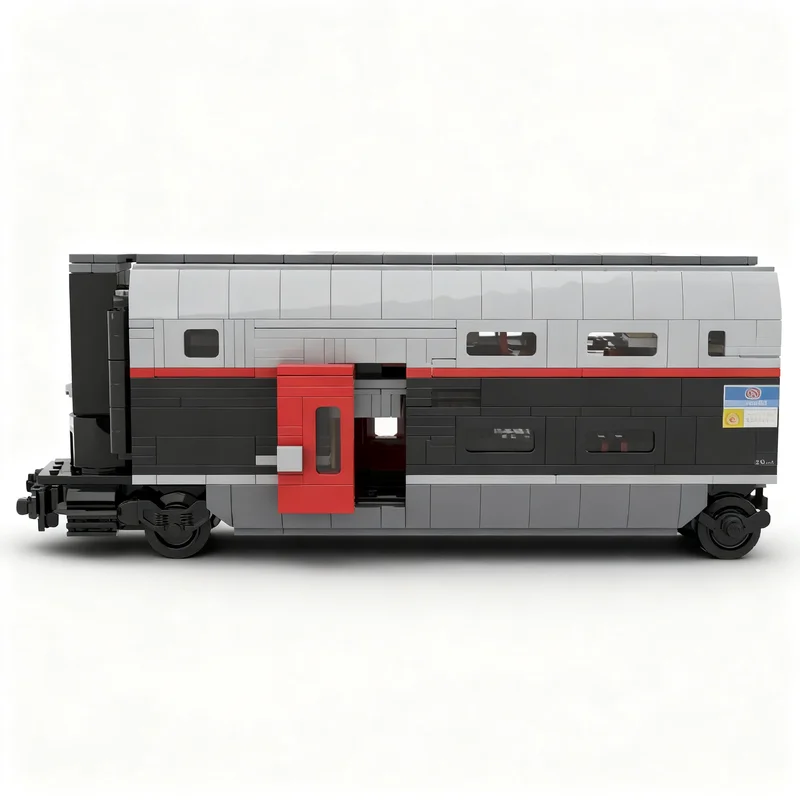 1278pcs MOC Train TGV Duplex Voiture Passager Uniquement Passager Car Only Model Building Blocks Construction Idea Craft Brick