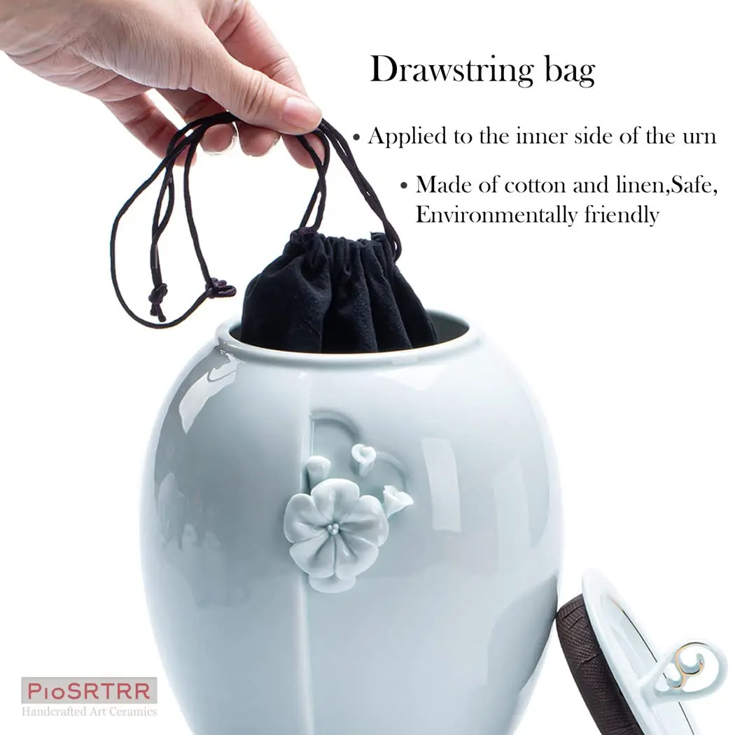 Ginger Jars Chinese Pickle Jar Green Urn Tea Canister Crafted With Stunning 3D Flowers Made Ceramic