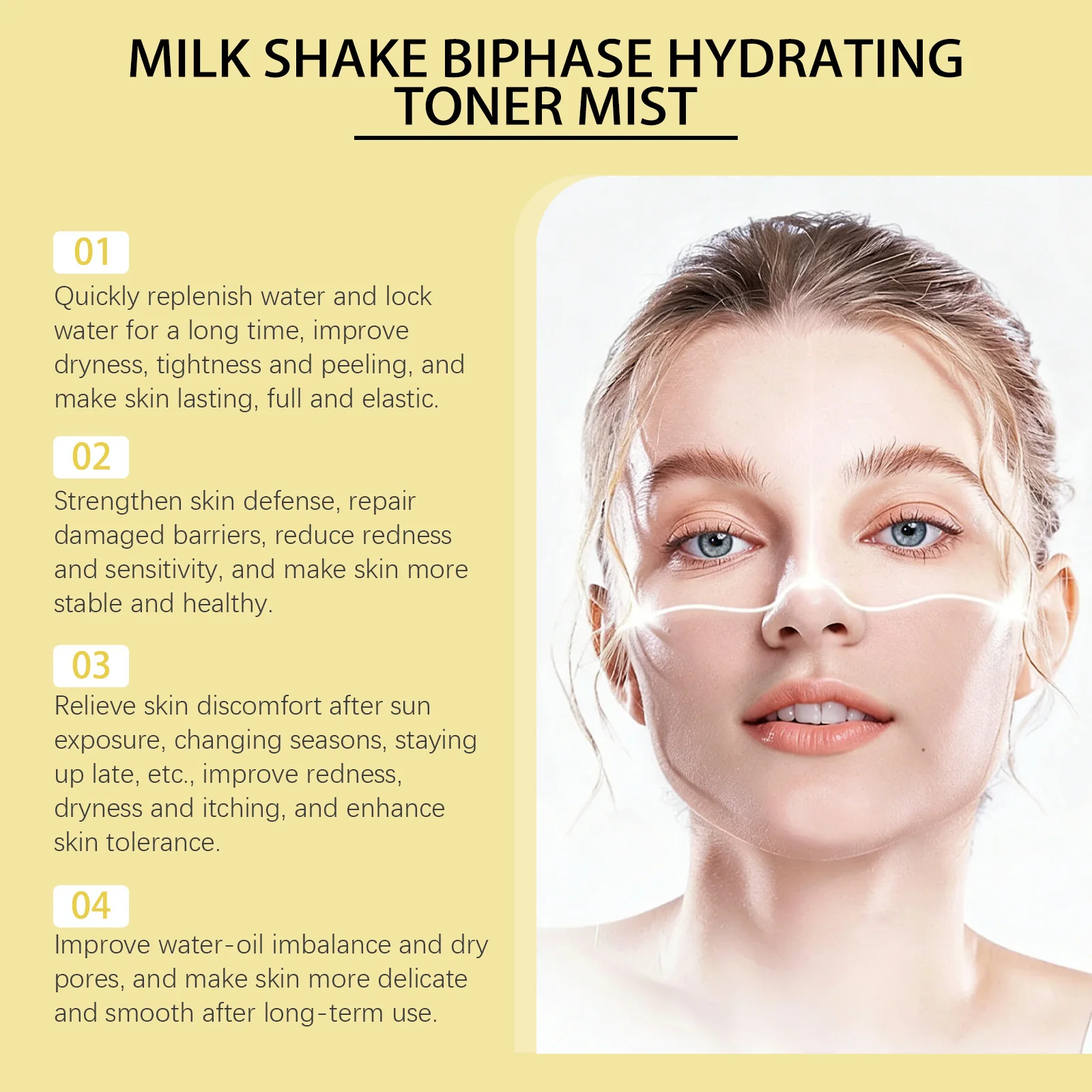 Oil-Water Dual Layer Hydrating Toner Spray Quick Lock In Moisture Fine Pores Balance Skin Care Refreshing Soothing Facial Spray