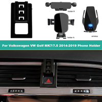 Car Phone Holder For Volkswagen Golf MK7/7.5 2014-2020 Dedicated Fixed Bracket Base 15W Fast Wireless Charging Smartphone Stand