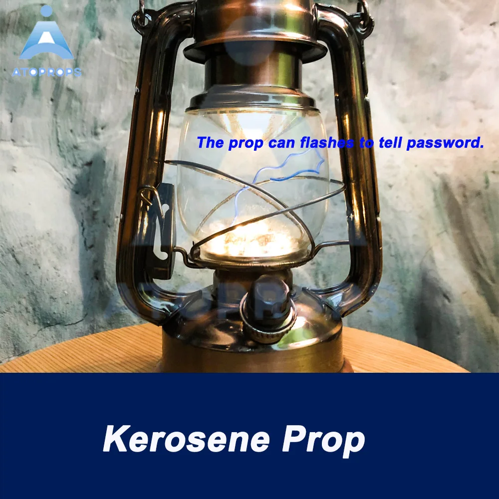 Kerosene Lamp Prop Real Life Escape Room Press A to Light On Press B to Light Off By Wireless Controller  ATOPROPS