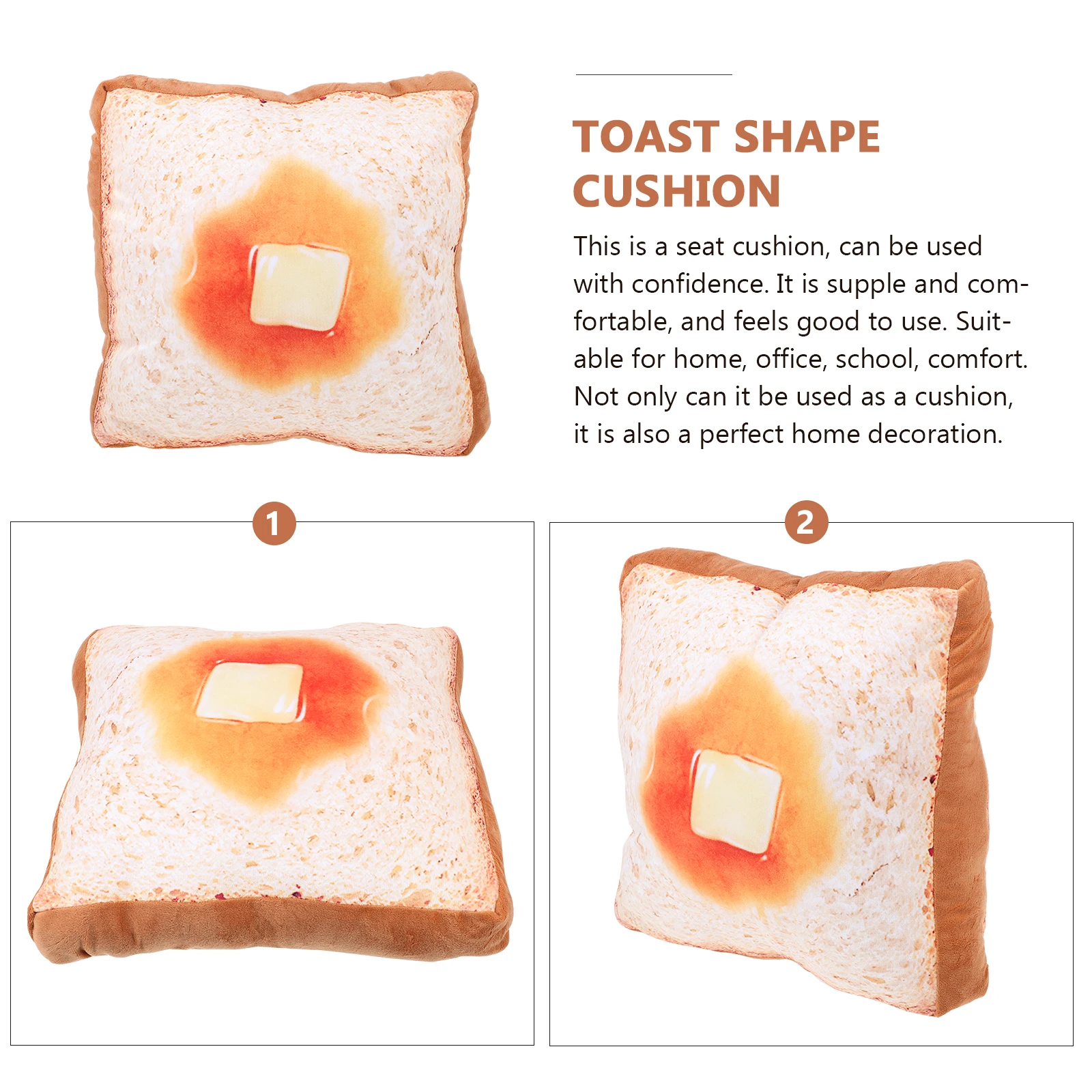 وسادة مقعد بودنغ على شكل خبز وسادة رمي ناعمة لكرسي المكتب والأريكة والأرضية وغرفة النوم المنزلية وسادة رائعة #1
