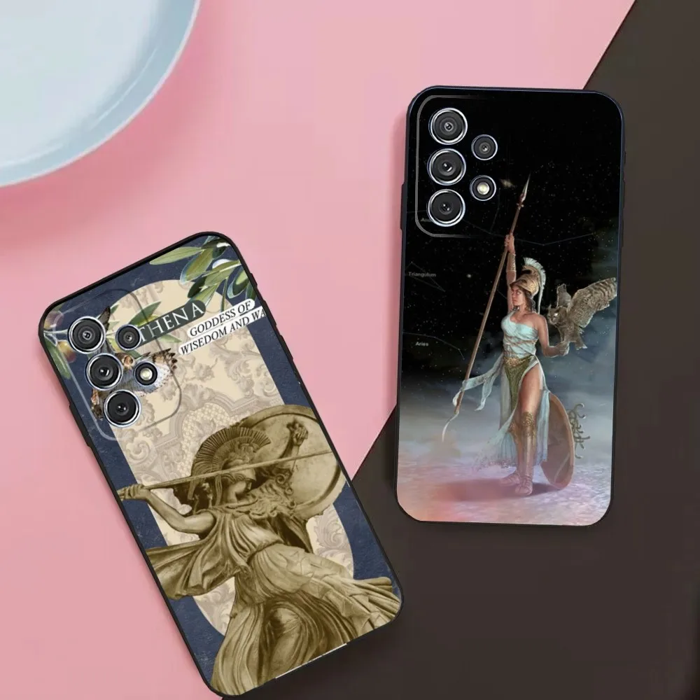 Abstract Greek Mythology Athena Phone Case For Samsung Galaxy A13,A21s,A22,A31,A32,A52,A53,A71,A80,A91 Soft Black Phone Cover