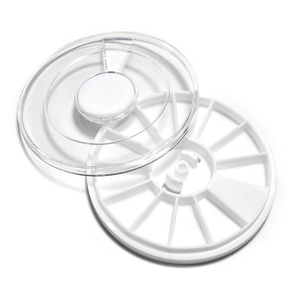 

1 шт., круглая пустая коробка на колесах, отделения для украшения, блестящие драгоценные камни, стразы, алмазный жемчуг, маникюр, аксессуары для дизайна ногтей, инструменты