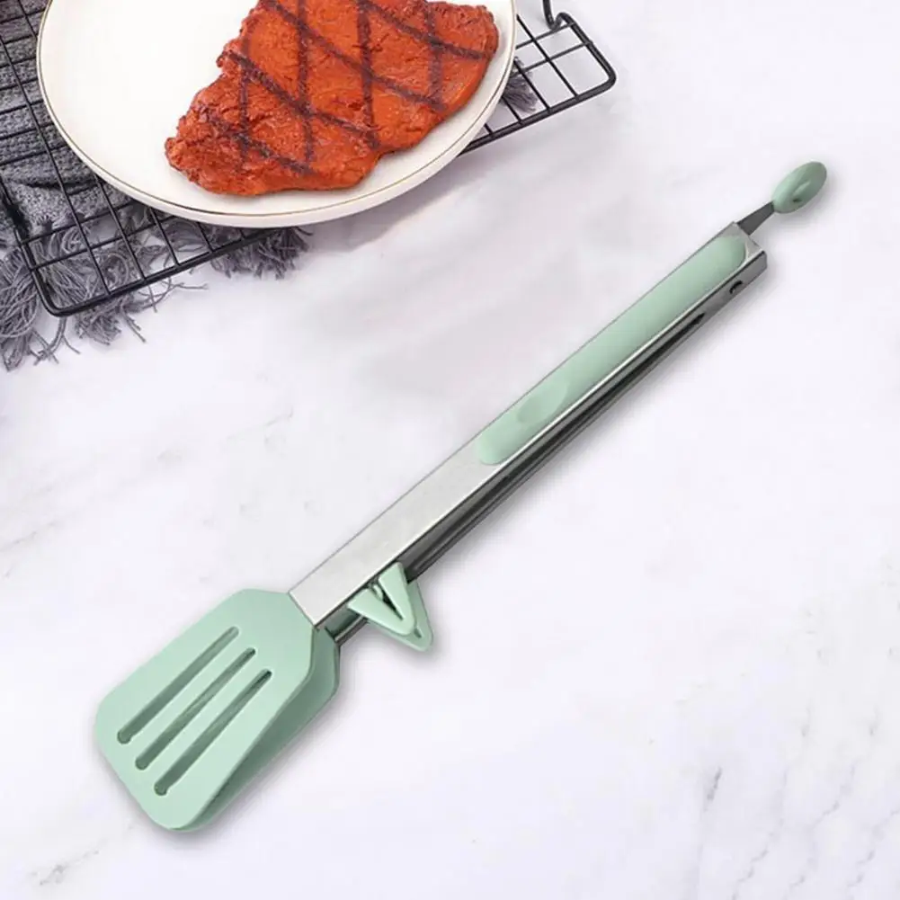 Morsetto per alimenti in Silicone pinze per alimenti durevoli in acciaio inossidabile con punta in Silicone antiaderente per cottura al barbecue per ristoranti