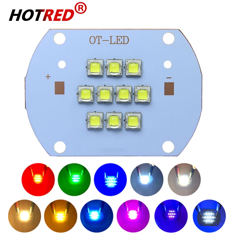 Wysokowydajny chip LED XMLL2 50W 100W 5050 SMD Ciepła zimna biel Czerwony Zielony Jezioro Niebieski Różowy Żarówka COB do oświetlenia ulicznego / powodziowego