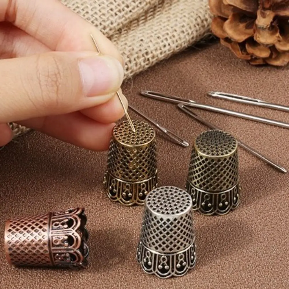 حراس الأصابع خمر الخياطة كشتبان النحاس DIY غطاء الاصبع قوي مريحة أدوات خياطة الحرف اليدوية #1