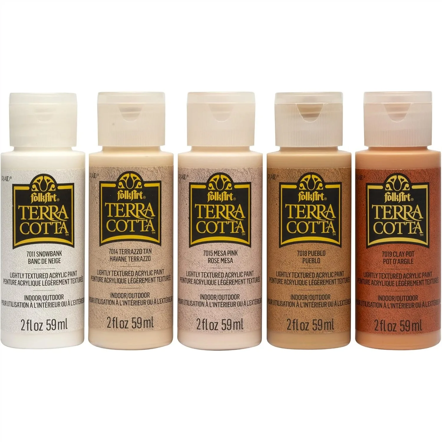 

Terra Cotta Acrylic Paint Set of 5, 2 oz Each, Textured Matte Finish for Home Decor, Canvas & Wood, DIY Art Supplies