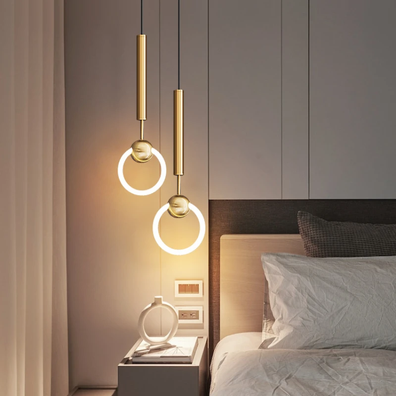 Imagem -02 - Modern Led Ring Pendant Light para Quarto Banheiro Restaurante Pendurado Lâmpada Decoração Iluminação Nordic Chandelier Teto Bedside