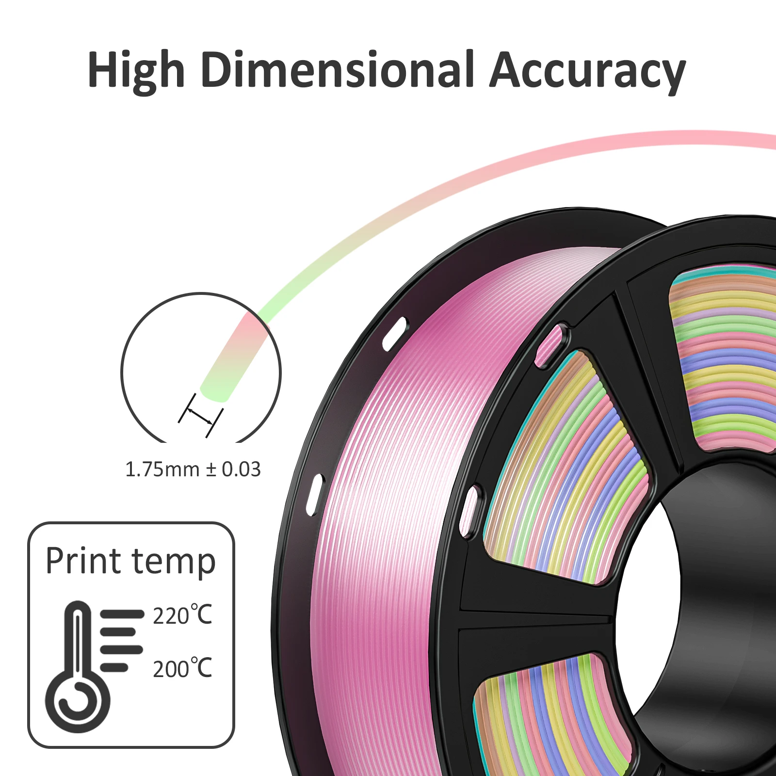 GEEETECH Silk PLA 3d Filament Wire 1kg 1.75mm Spool Wire Materiał do drukarek 3D Wkłady do druku 3D, szybka dostawa Opakowanie próżniowe — zdjęcie produktu 2